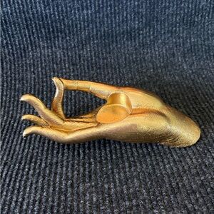 Thai Style Gold Hand Tea Light Candle Holder Buddha Blessing Zen Decor Figure